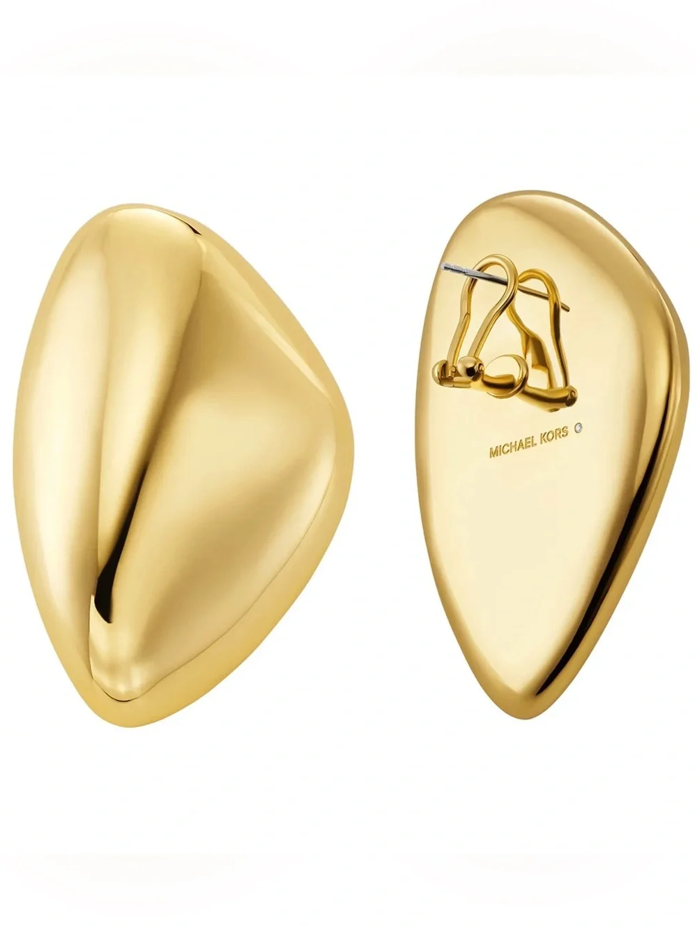 Michael Kors Brass Pebble Statement Earrings